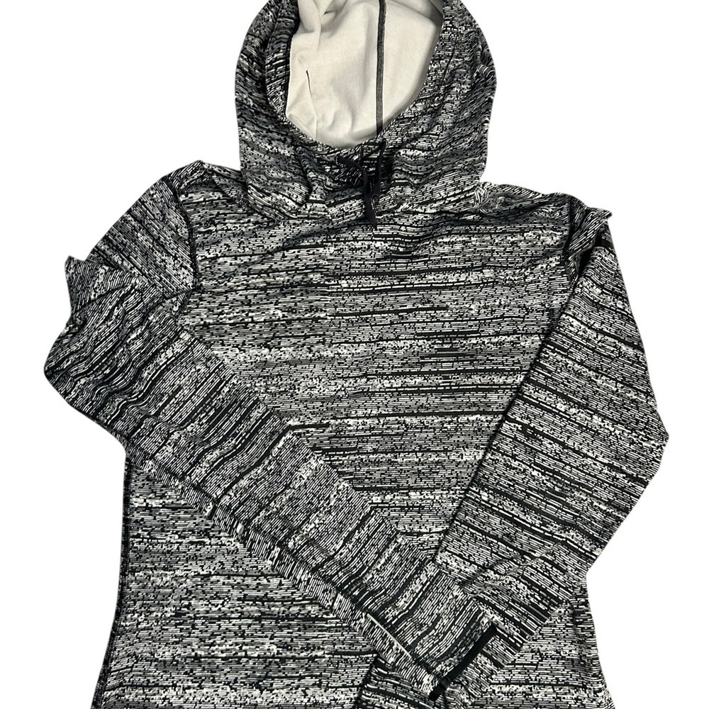Nike Pro Dri-FIT Women’s Large Black White Hooded Pullover Hoodie
